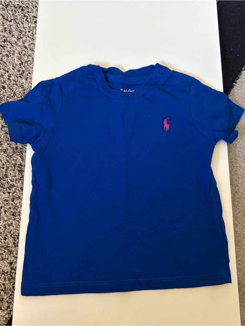 Ralph Lauren Royal Blue Short-Sleeve Tee with Pink Pony